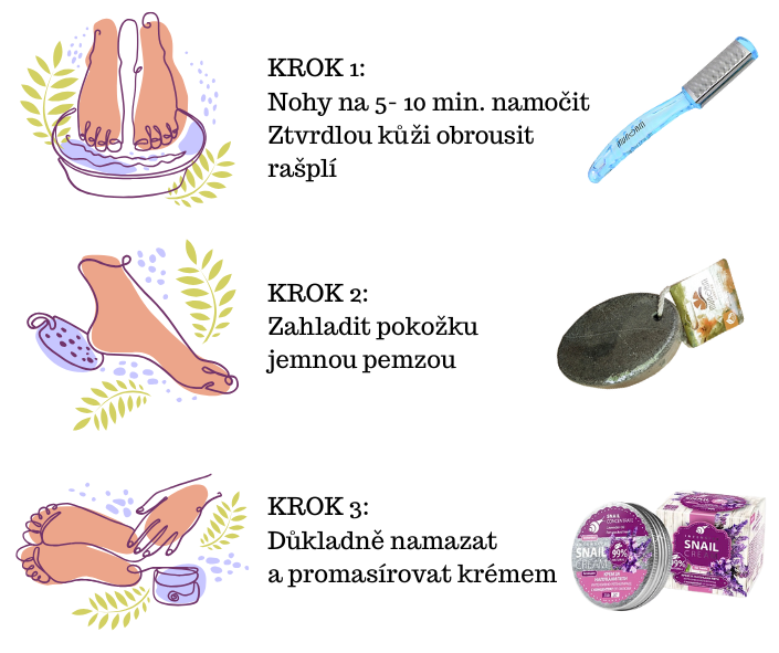 Postup jak pečovat o ztvrdlé paty